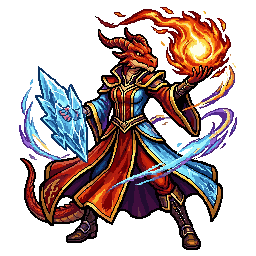 Dragonborn Elementalist, female